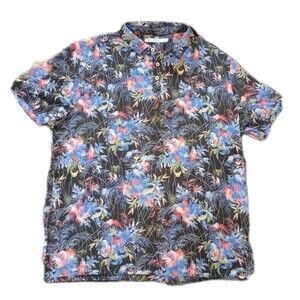 Caribbean Isle Breeze Performance Shirt Mens L Palm Tree Summer Resort Hawaiian
